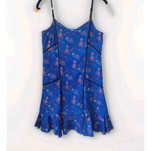 Thakoon Collective Blue Floral Shift Dress Size 0 Boho Fairy Dainty Party